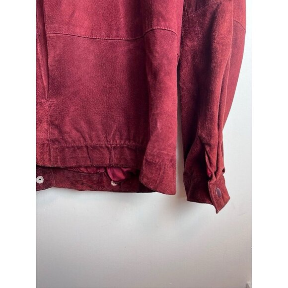 Vintage West Bay Saks Fifth Avenue Leather Bomber Maroon 14 - Picture 9 of 10